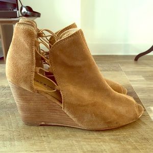 Lucky Brand Suede Wedge Booties